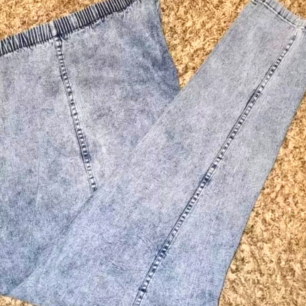 Vintage 80s Honors Plus Size Acid Wash Elastic Waist Jeans Sz 24W Made in USA